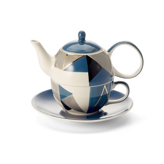 Set ceainic cu ceasca portelan Caspian