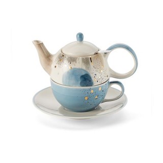 Set ceainic cu ceasca portelan Belle